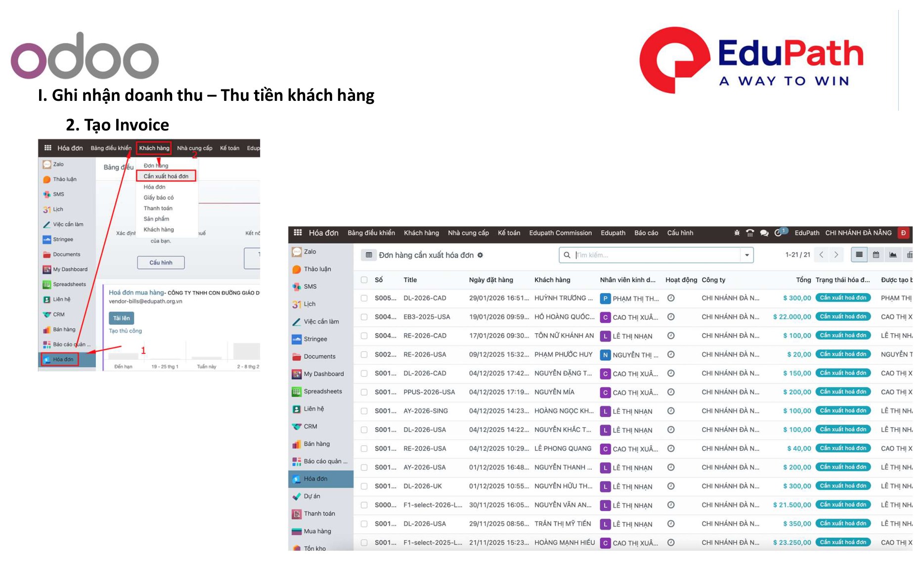Tạo Invoice