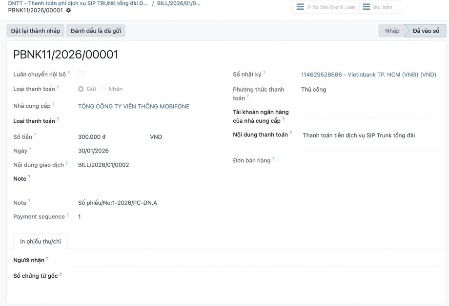 Payment NCC