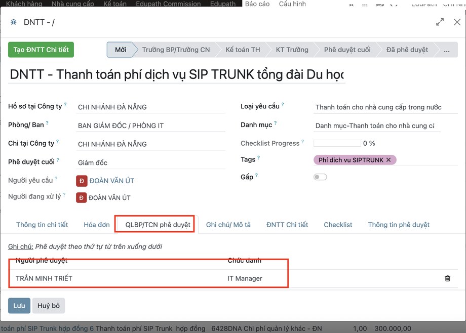 Tạo đề xuất TT